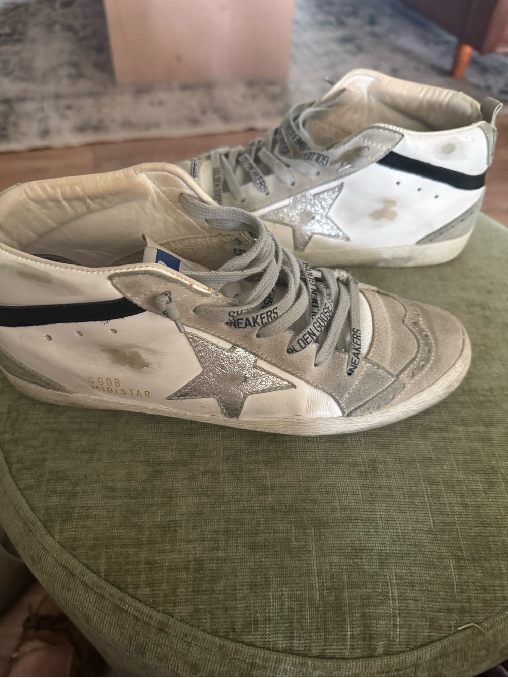 Golden Goose Mid Star White, Gray & Black Low-Top Sneakers - Picture 5 of 5